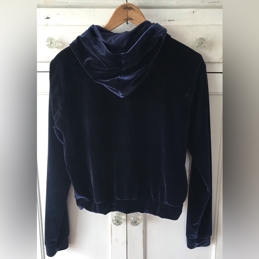 Fabletics | Women’s navy velour gold zipper front hoodie, front pockets size XS - Picture 13 of 13